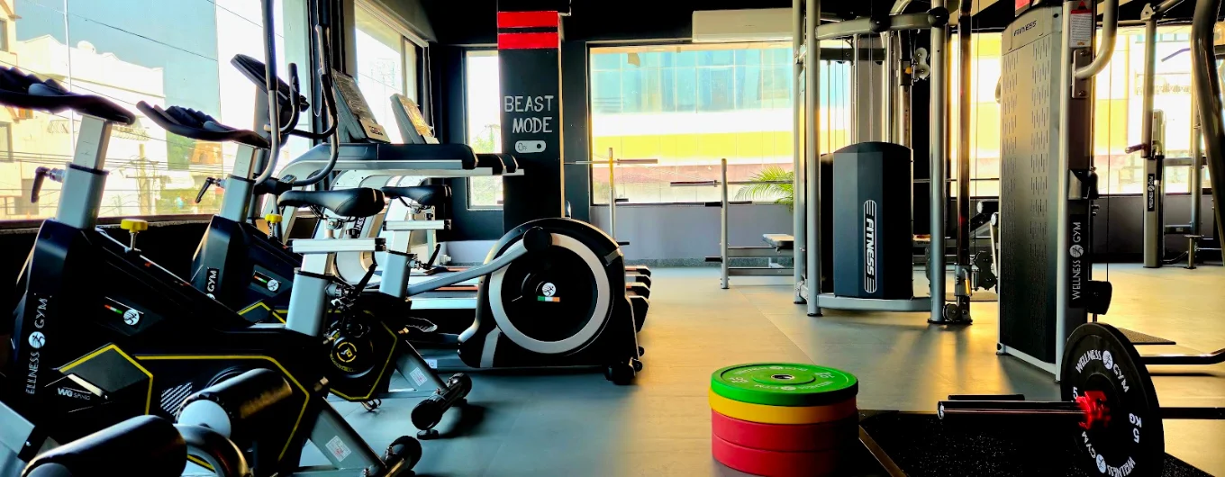 Cardio zone and weight plates